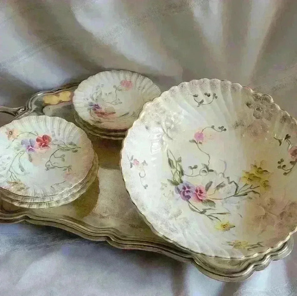 Franz Mehlem-Floral Gilded Bowl Set - Picture 1 of 12